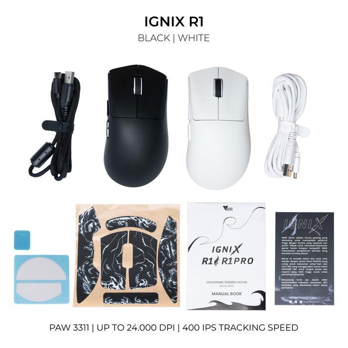 Vortexseries IGNIX R1 / R1 Pro Vortex Wireless Gaming Mouse 3in1 Connection Ergo PixArt PAW 3311 / 3395 PRO