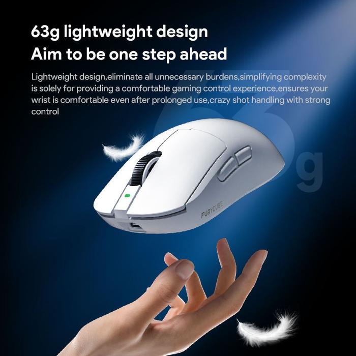 FURYCUBE R7 / R-7 Mouse Gaming Wireless Tri-Mode Connection PAW3311 RGB Light