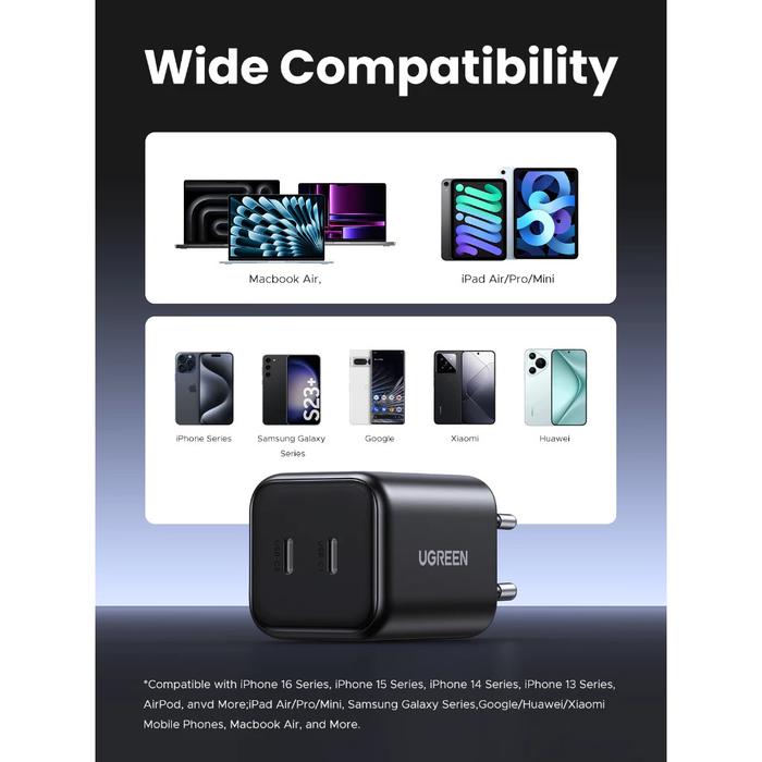 UGREEN GAN-N Charger 45w 20w Type c Lightning for iPhone