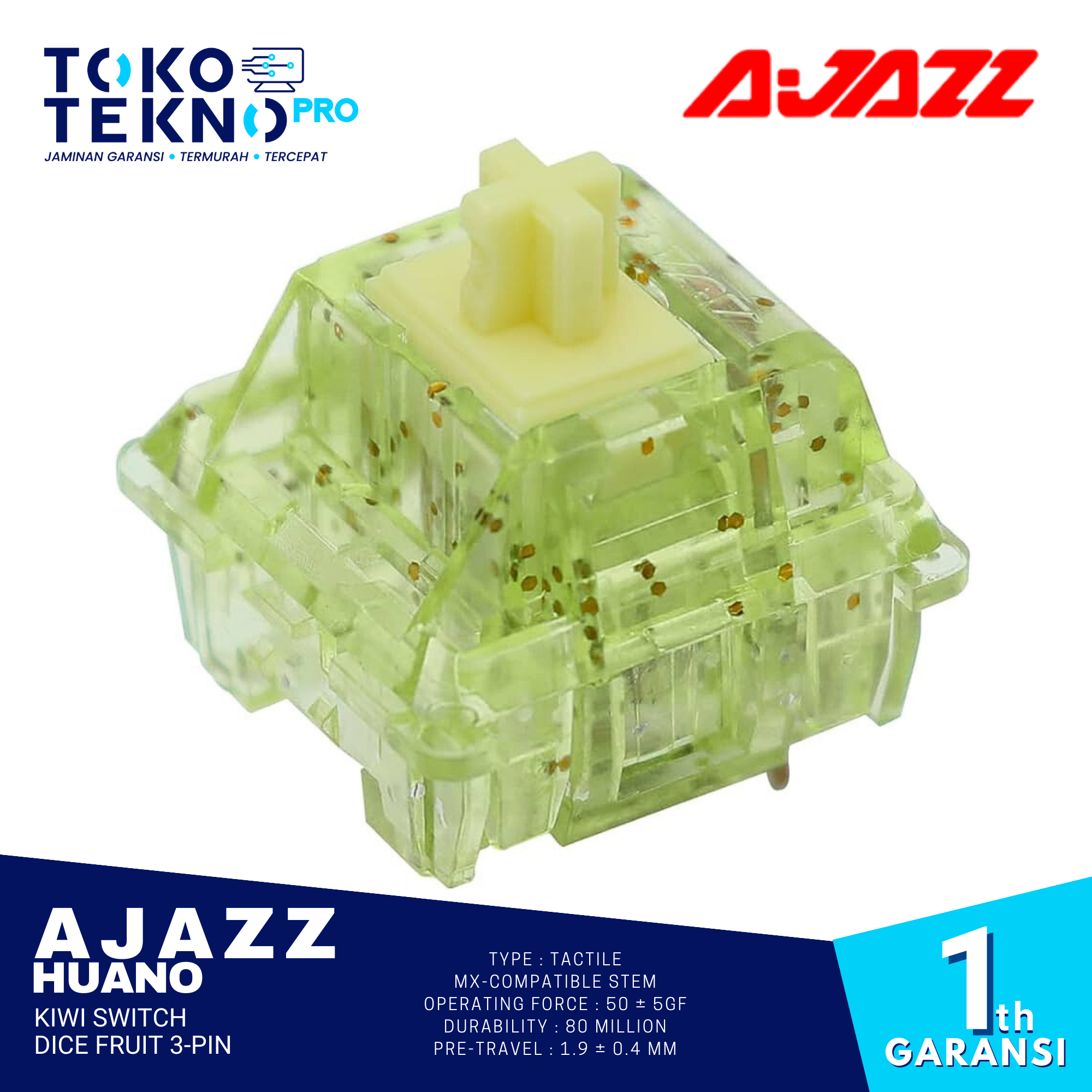 AJAZZ x Huano Kiwi Switch Dice Fruit 3-Pin Mechanical Keyboard