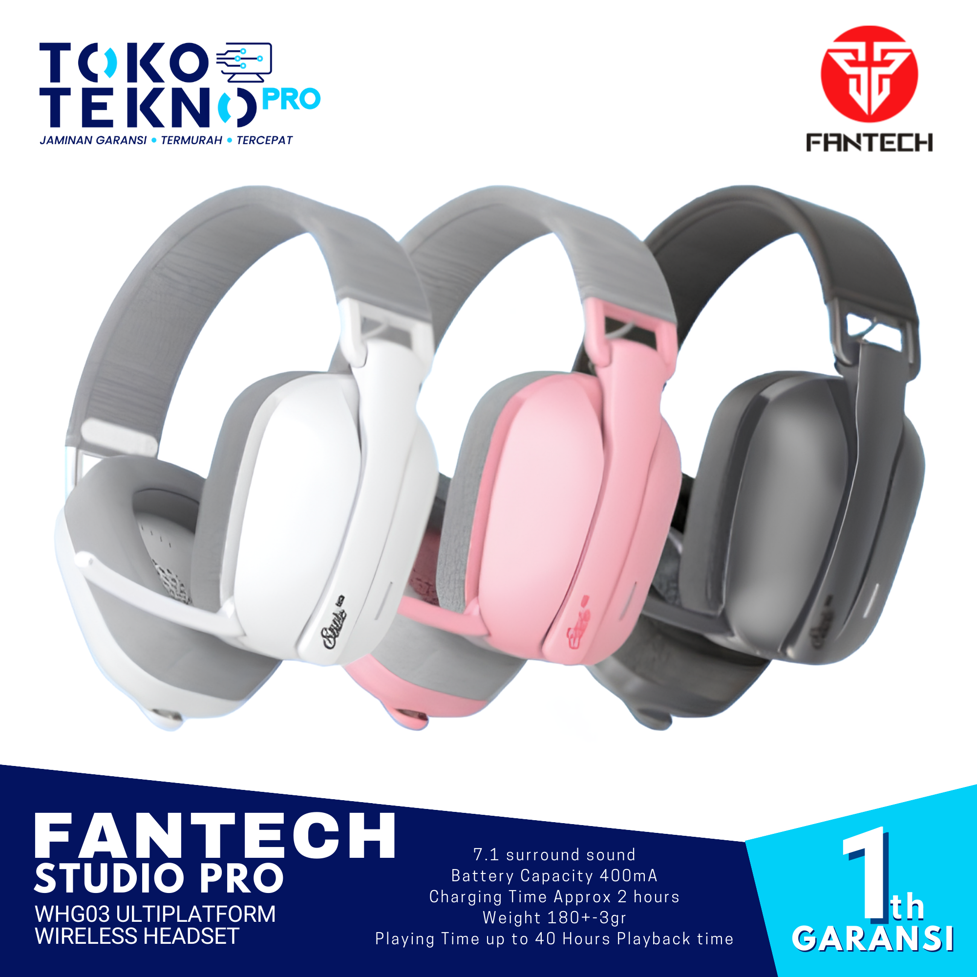 Fantech Studio Pro WHG03 MultiPlatform Wireless Headset - TOKOTEKNO