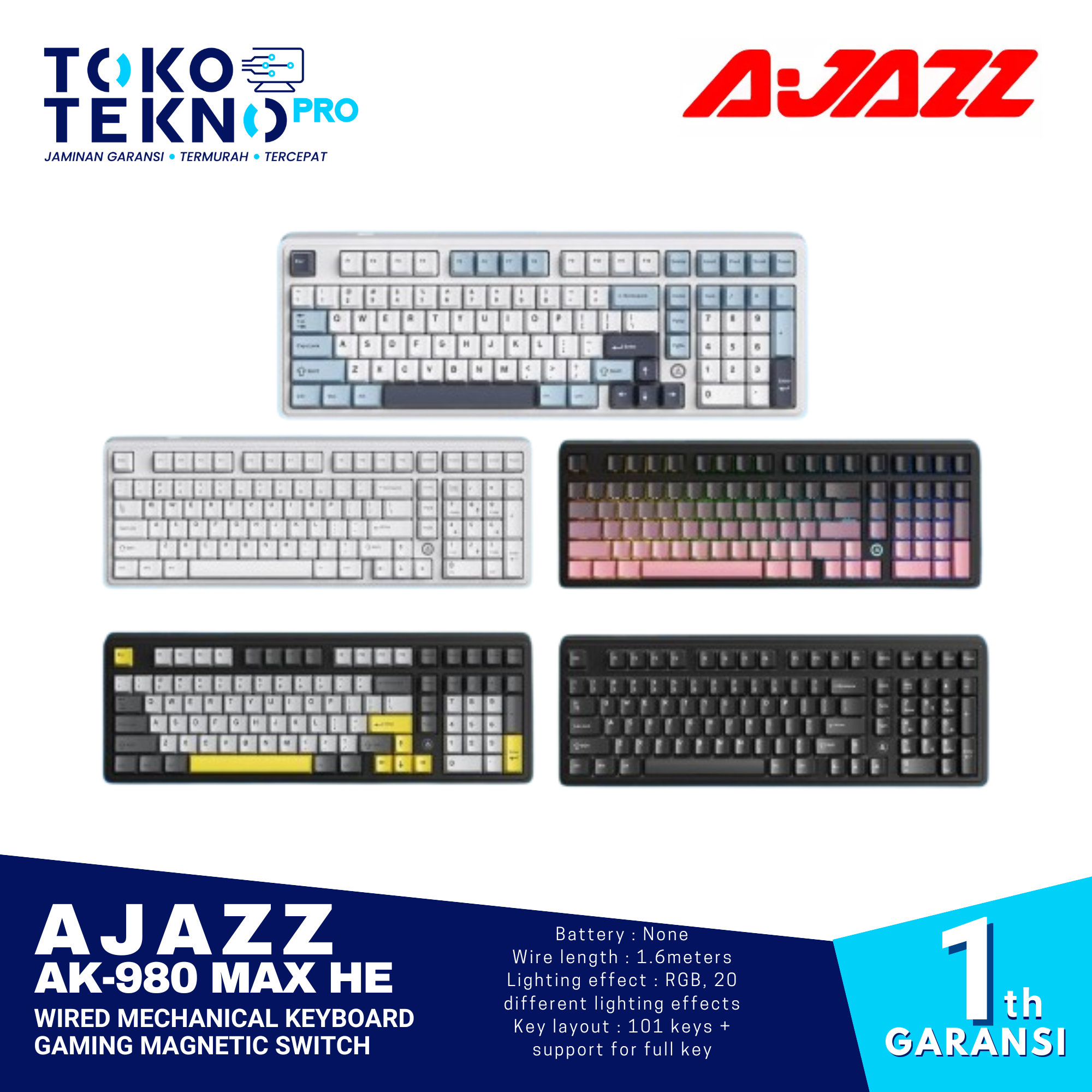Ajazz AK980 / AK-980 / AK 980 MAX HE Wired Mechanical Keyboard