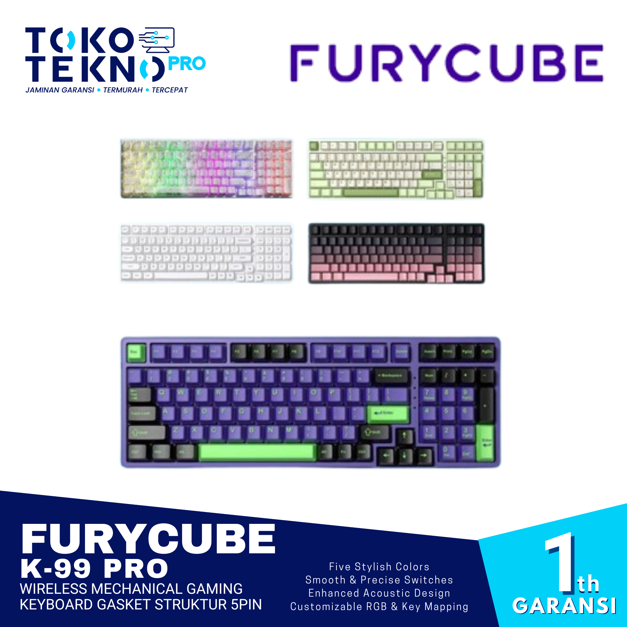 FURYCUBE K99 / K-99 PRO Wireless Mechanical Gaming Keyboard Gasket FURYCUBE K99 / K-99 PRO Wireless Mechanical Gaming Keyboard Gasket