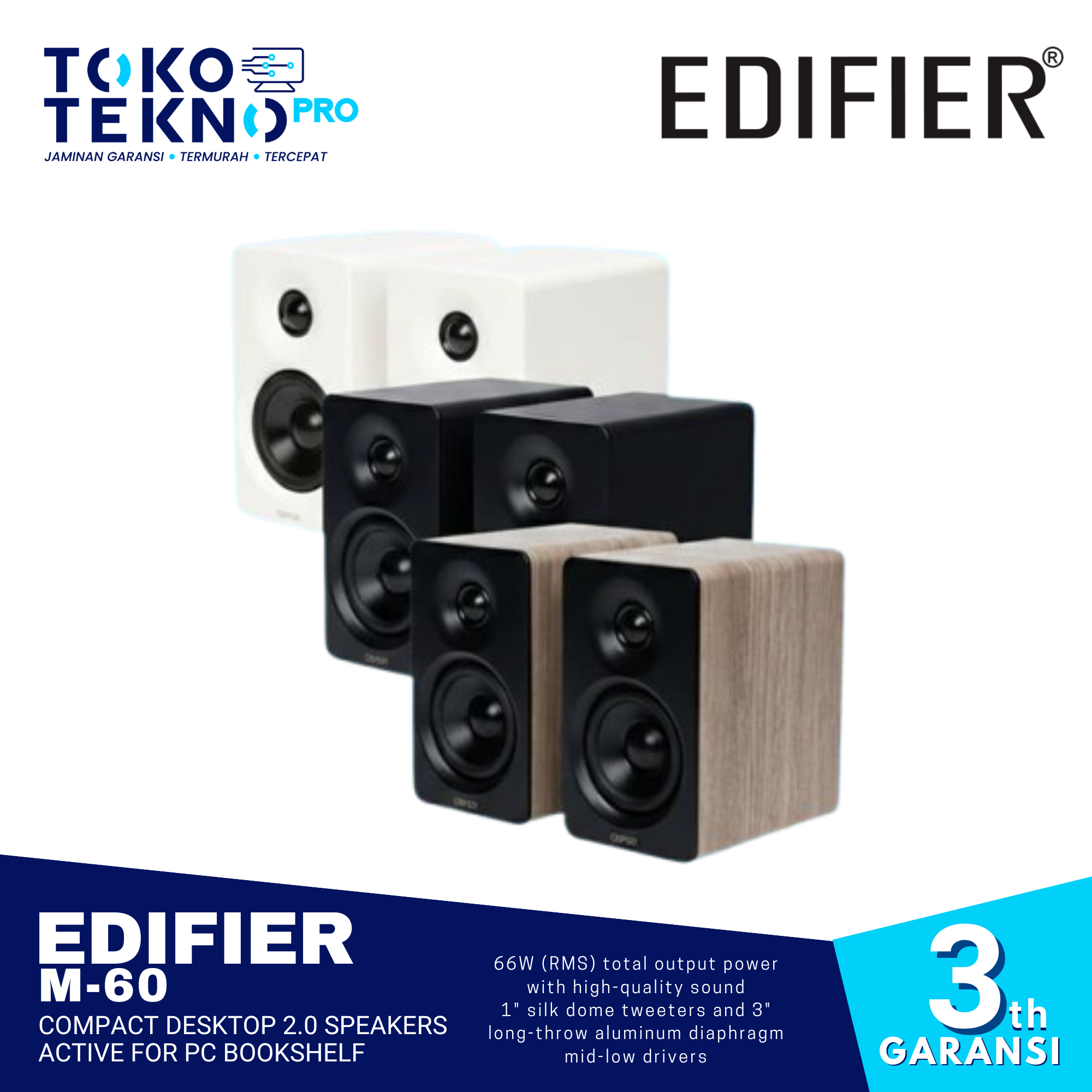 Edifier M60 / M-60 Compact Desktop 2.0 Speakers Active For PC 