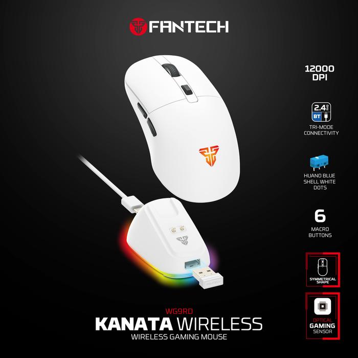 Fantech KANATA WG9 RD / WG9-RD / WG-9 RD Kanata Wireless Gaming Mouse ARGB with Docking