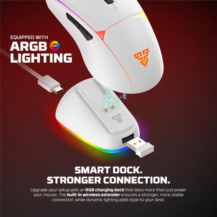 Fantech WG7V2RD / WG7-V2 RD / WG-7V2RD / WG7 V2 RD Crypto II / Crypto 2 Wireless Gaming Mouse With ARGB Gaming Optical Sensor