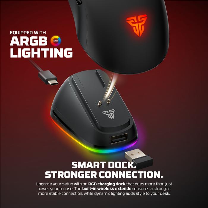 Fantech KANATA WG9 RD / WG9-RD / WG-9 RD Kanata Wireless Gaming Mouse ARGB with Docking