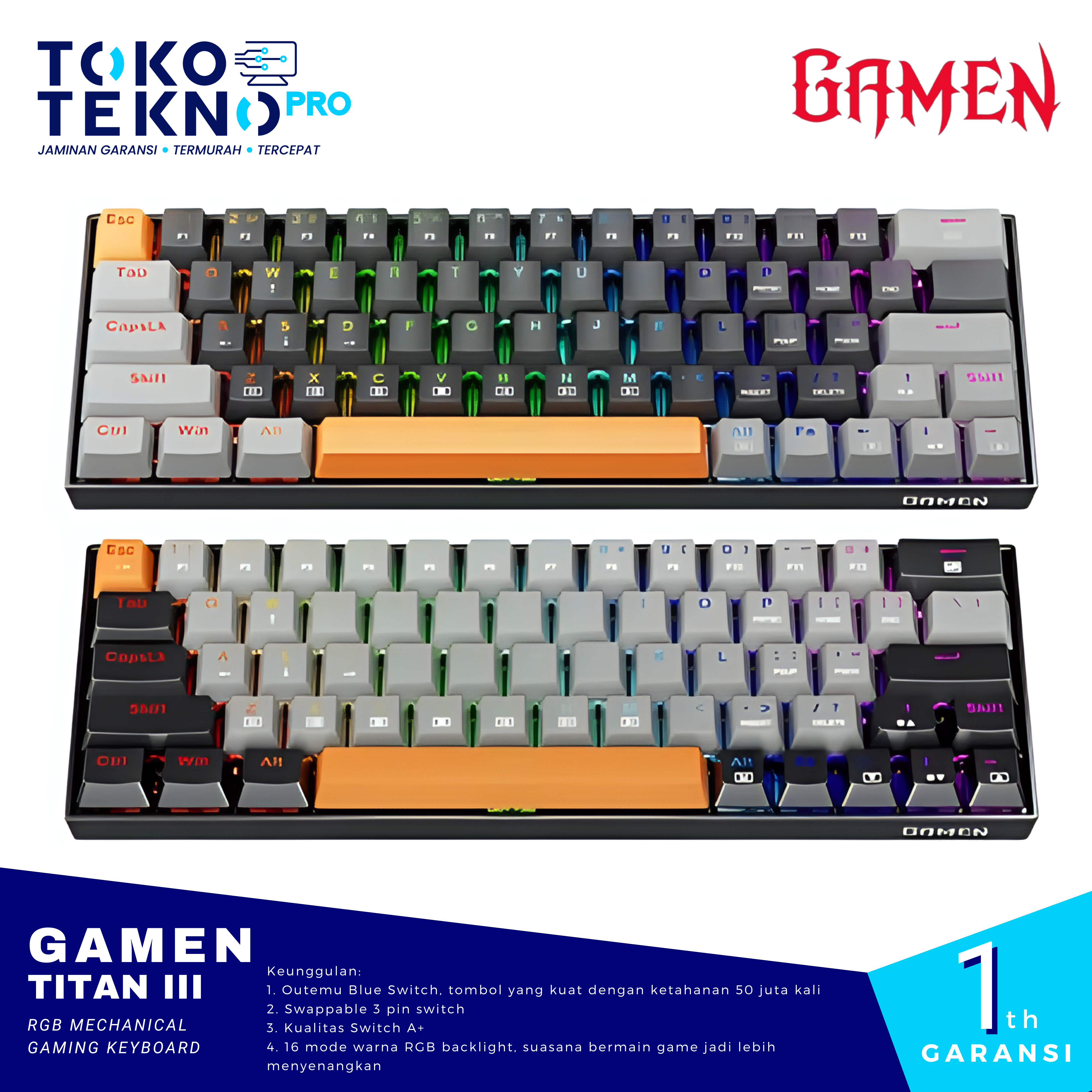 Gamen Titan III / 3 RGB Mechanical Gaming Keyboard