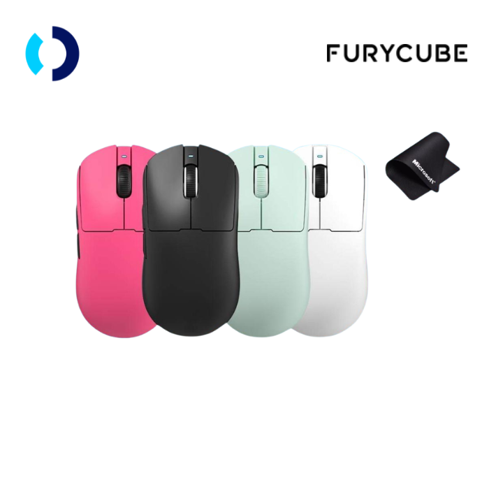 FURYCUBE R7 / R-7 Mouse Gaming Wireless Tri-Mode Connection PAW3311 RGB Light