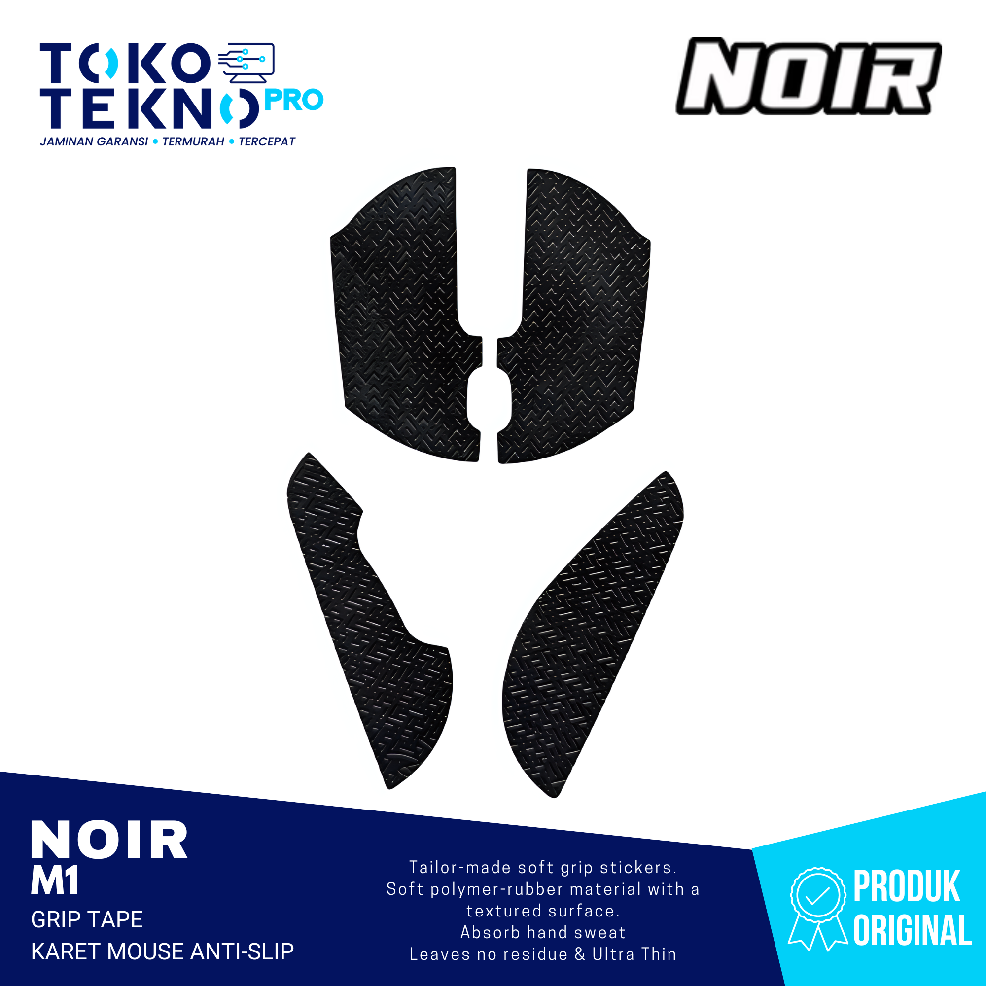 Noir M1 Grip Tape Karet Mouse Anti Slip Licin