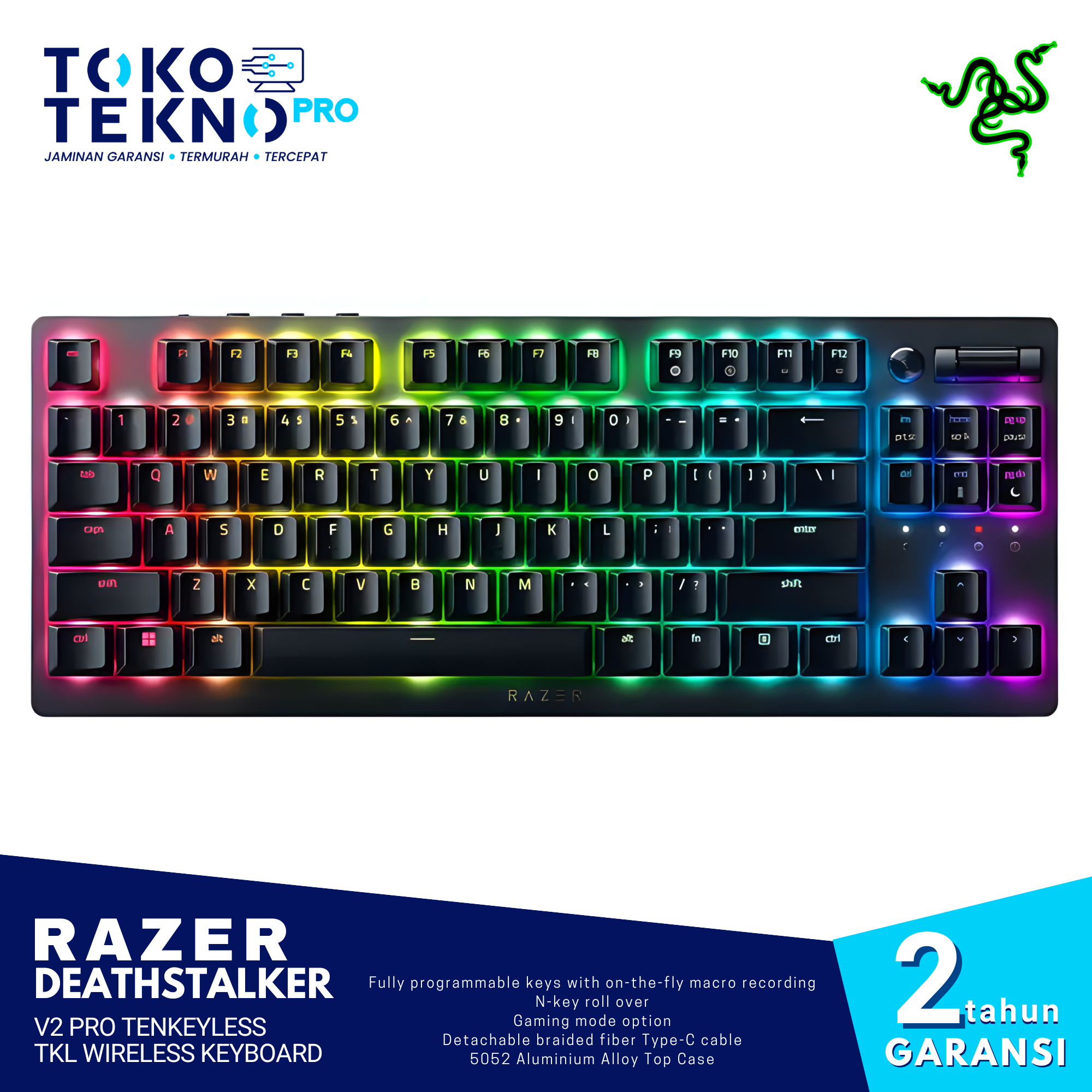 Razer Deathstalker V2 Pro Tenkeyless / TKL Bluetooth Wireless Keyboard