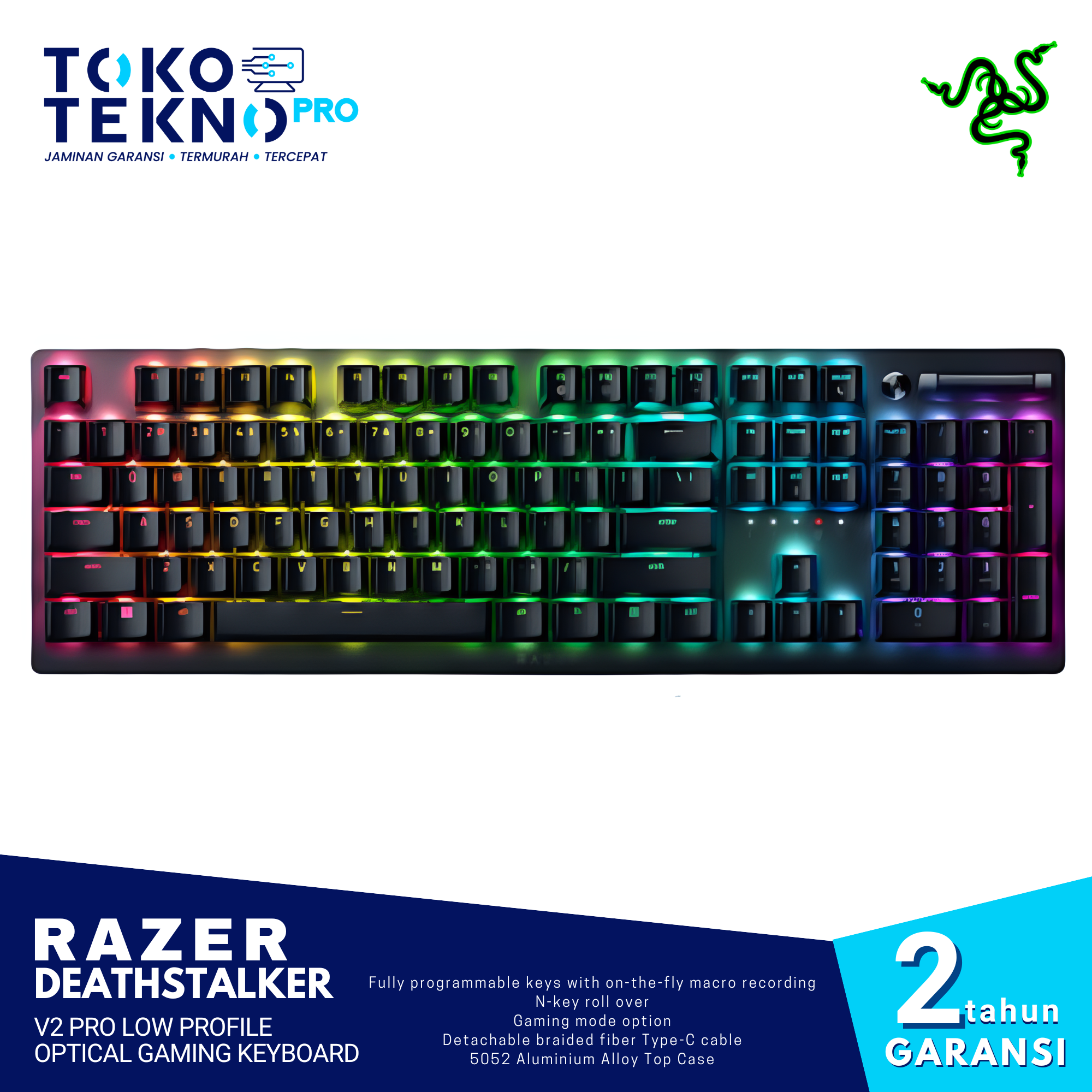 Razer DeathStalker V2 Pro Wireless Low Profile Optical Gaming Keyboard