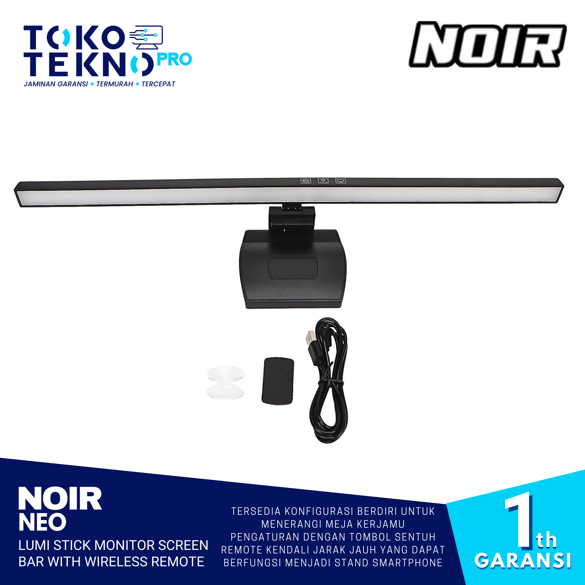 Noir Neo Lumi Stick Monitor Screen Bar with Wireless Remote - TOKOTEKNO