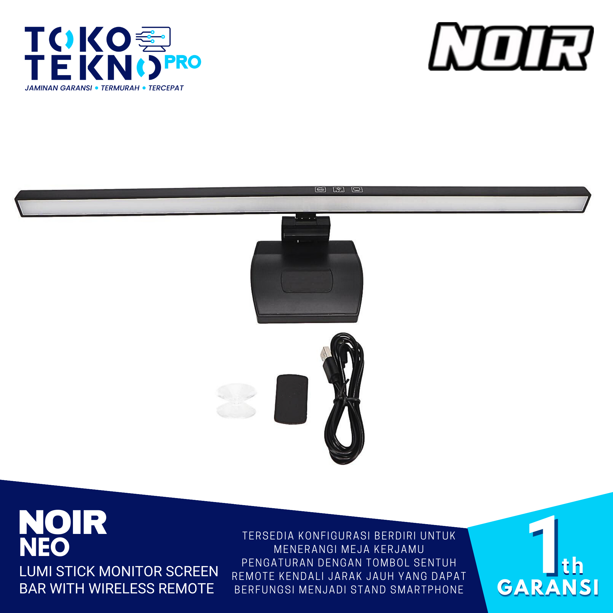 Noir Neo Lumi Stick Monitor Screen Bar with Wireless Remote