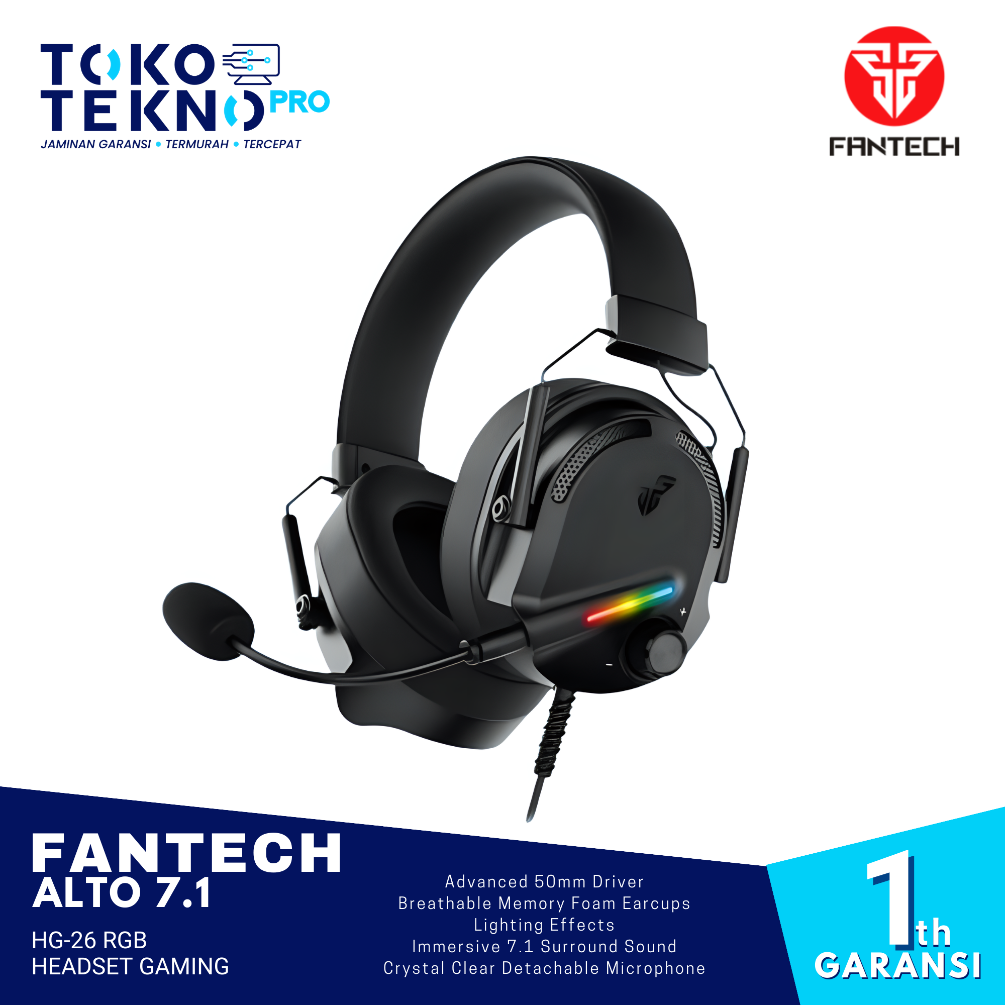 Fantech ALTO 7.1 HG26 RGB Headset Gaming Multiplatform