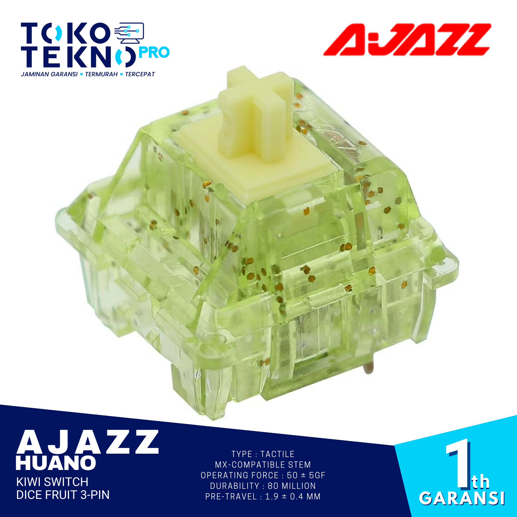 AJAZZ x Huano Kiwi Switch Dice Fruit 3-Pin Mechanical Keyboard 