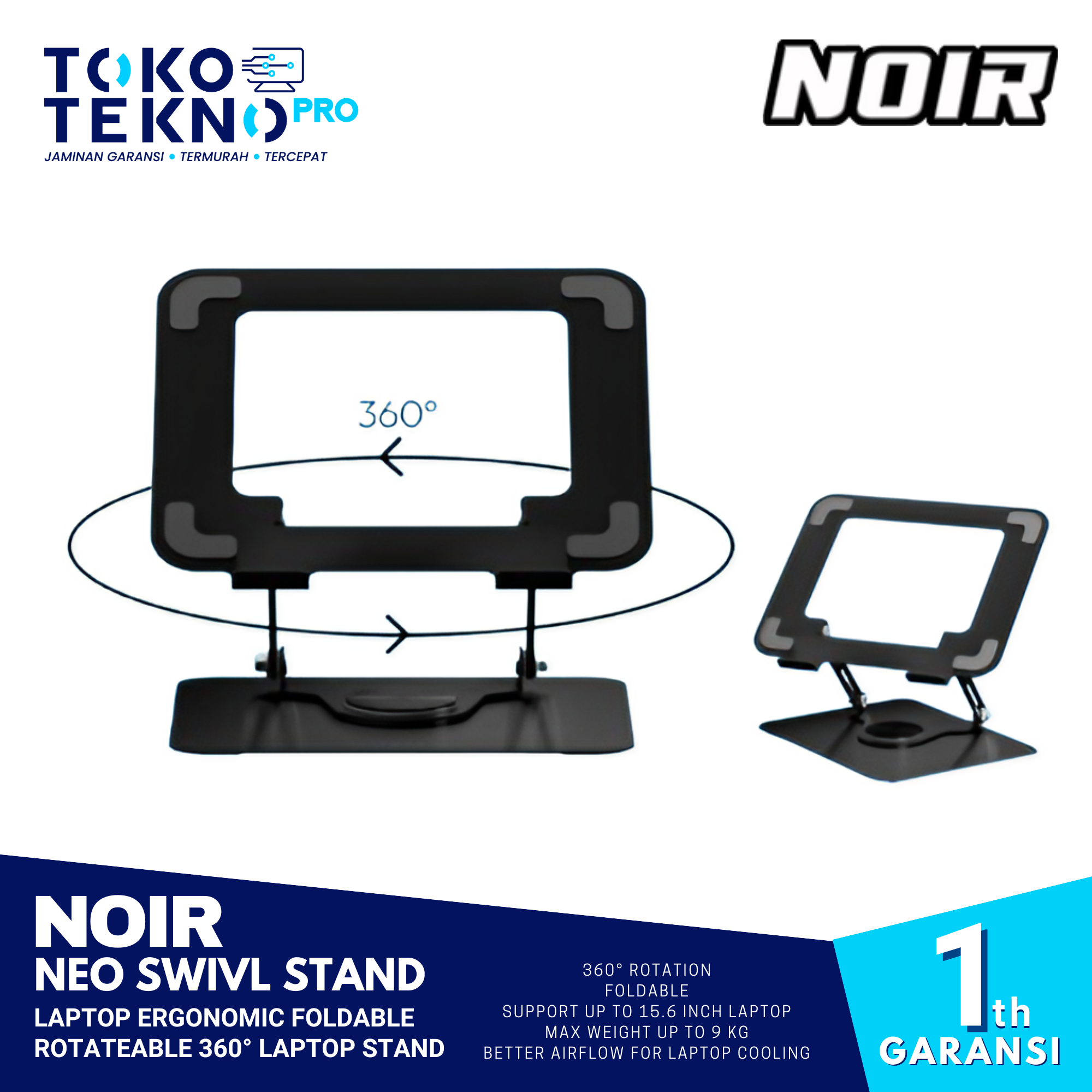 Noir Neo Swivl Stand