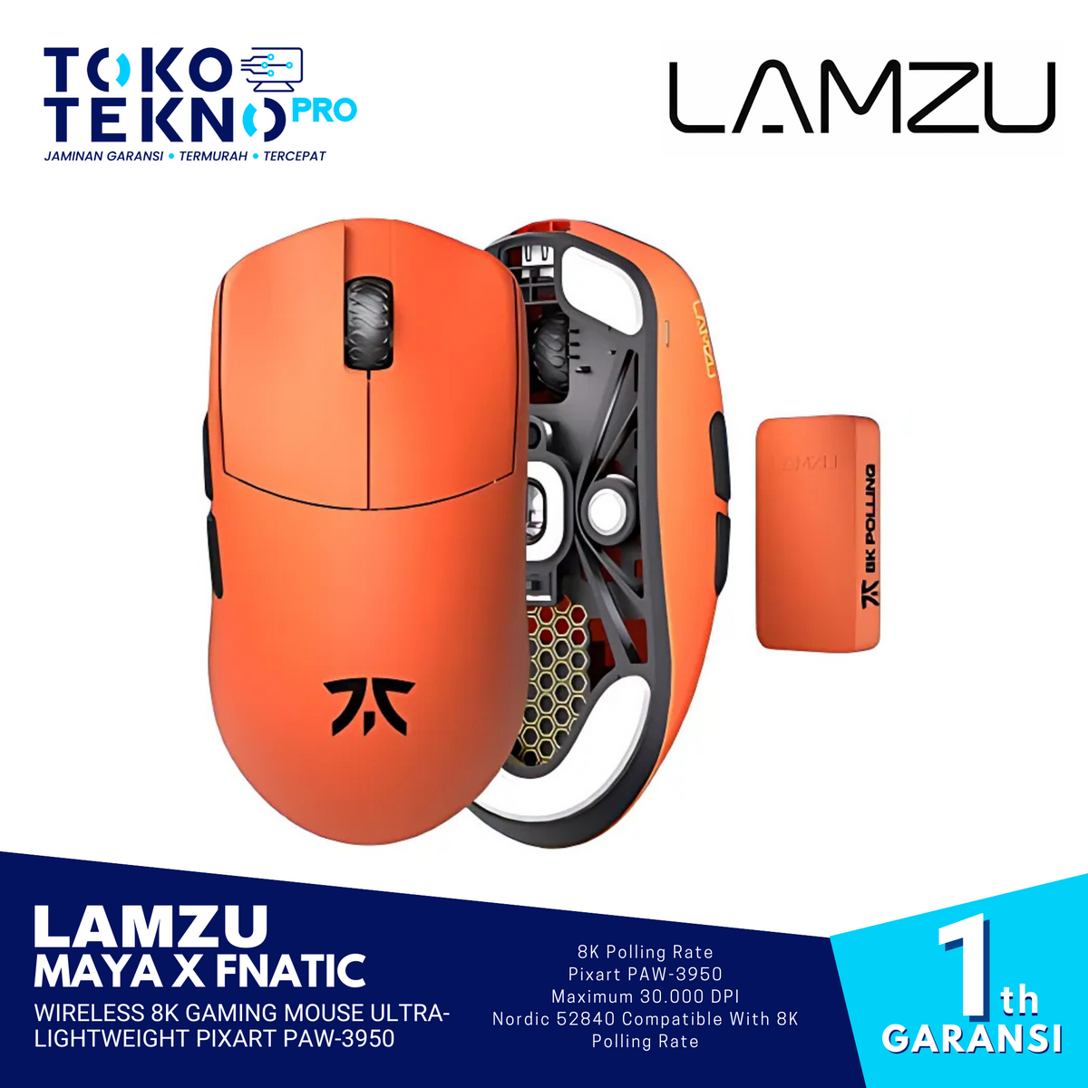 Lamzu Maya X Fnatic Wireless 8K Gaming Mouse Ultra Lamzu Maya X Fnatic Wireless 8K Gaming Mouse Ultra