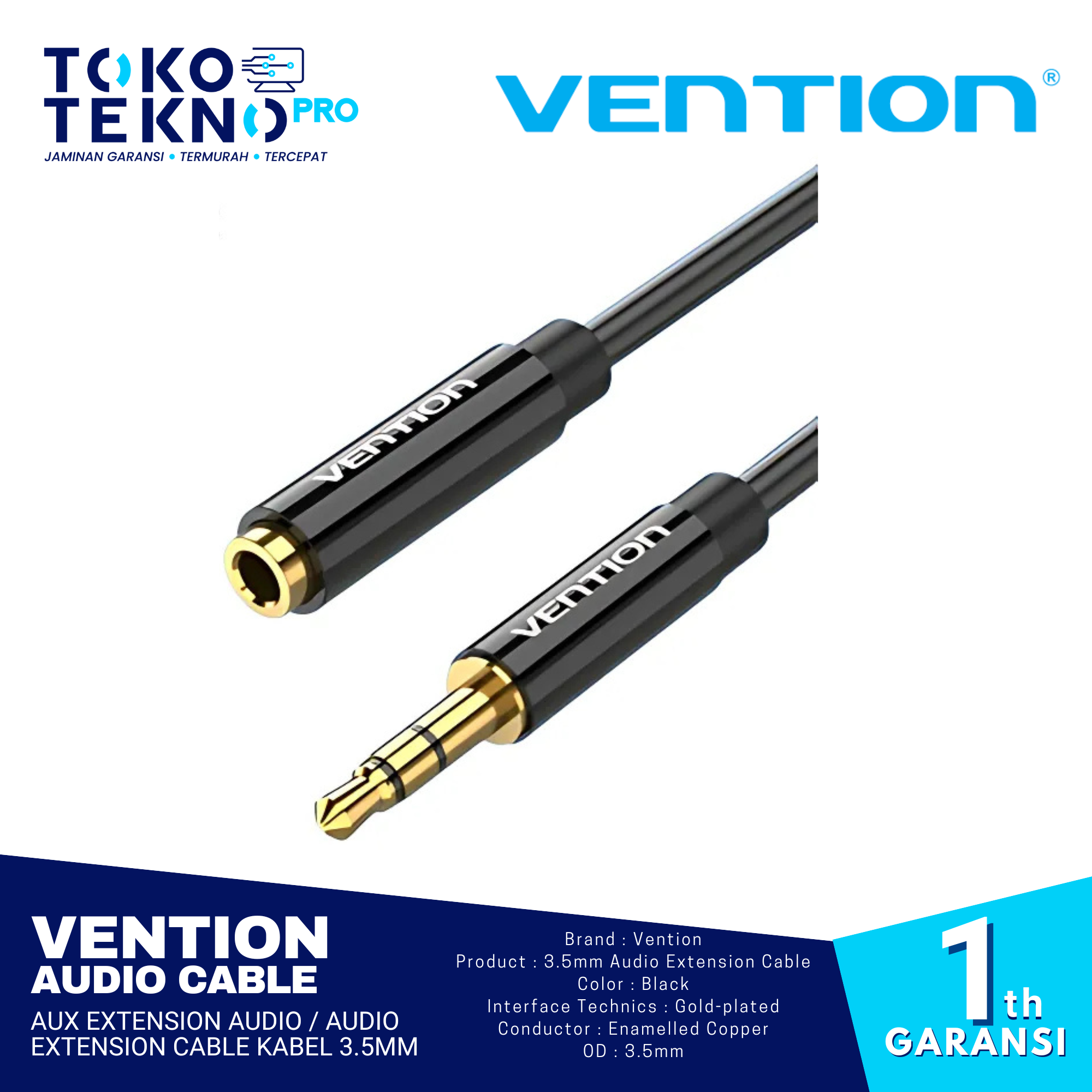 Vention Kabel Aux Extension Audio