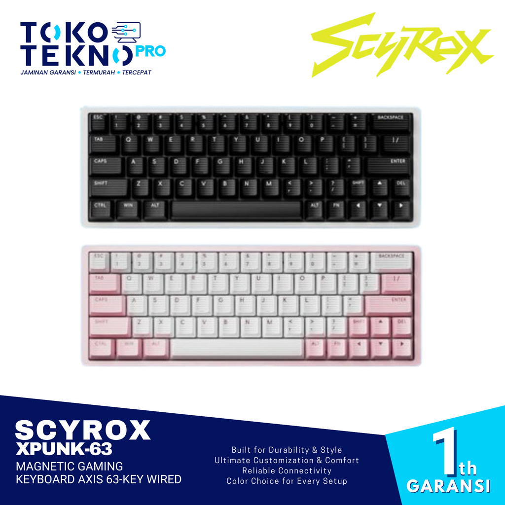 SCYROX Xpunk63 / Xpunk-63 Magnetic Gaming Keyboard‌ Axis 63-Key