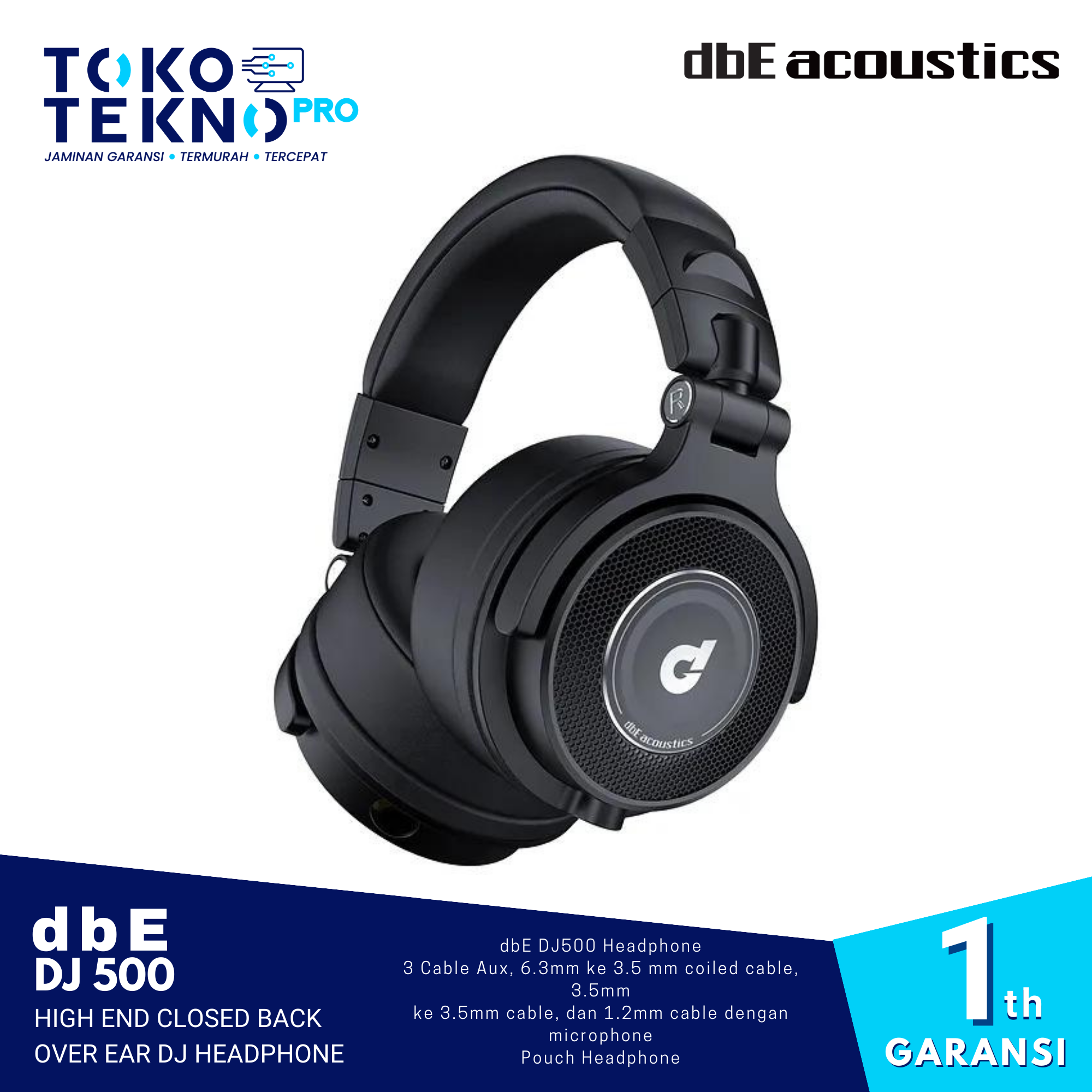 dbE DJ500 High End Closed Back Over Ear DJ Headphone