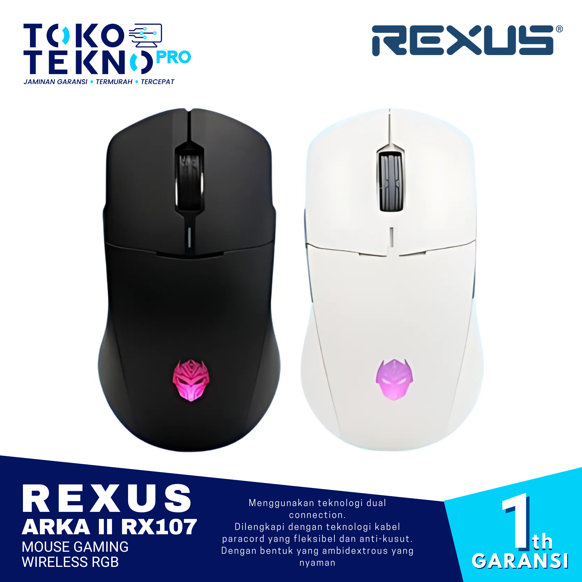 Rexus Arka II RX107 / RX-107 Gaming Wireless RGB - TOKOTEKNOPRO