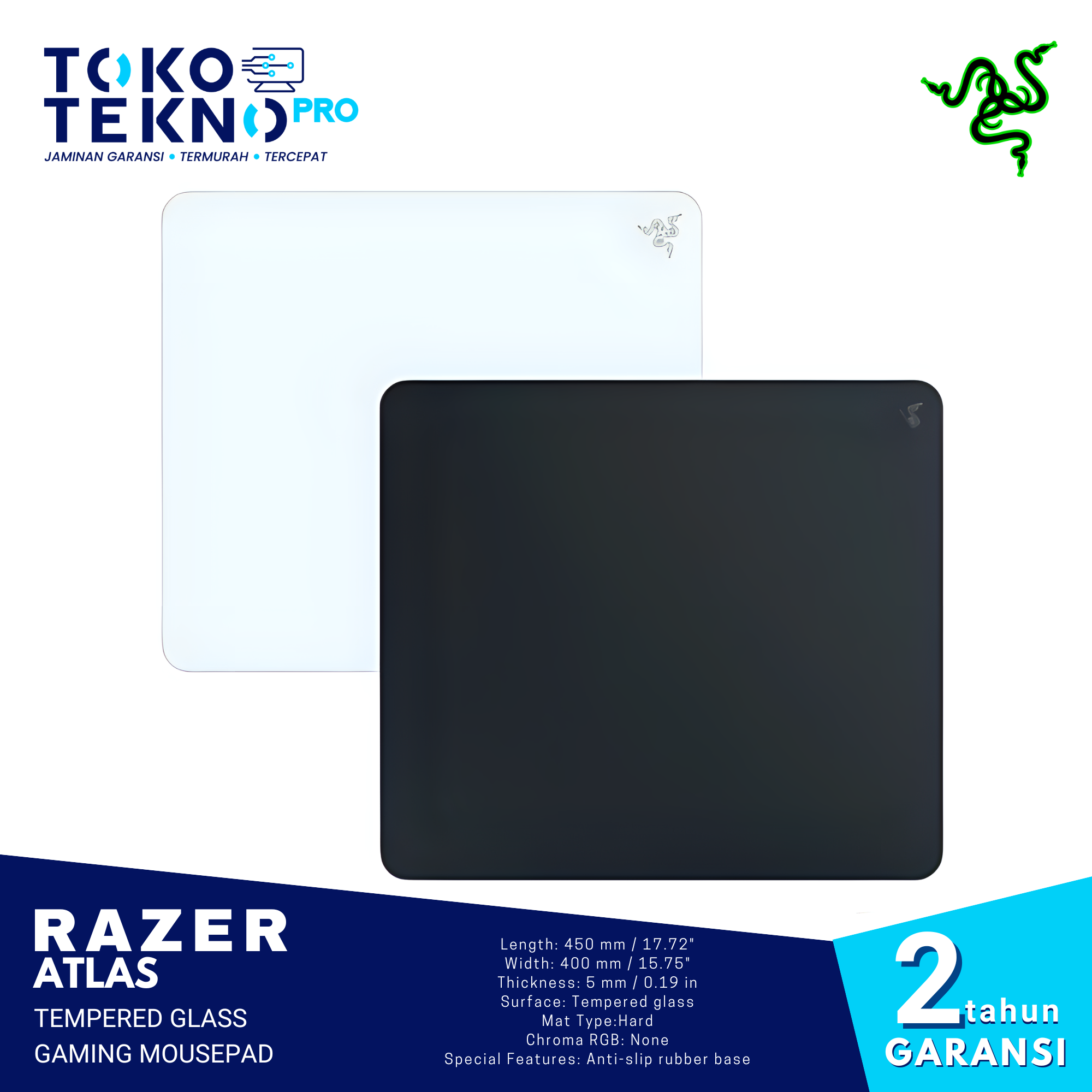 Razer Atlas Tempered Glass Gaming Mousepad Deskmat