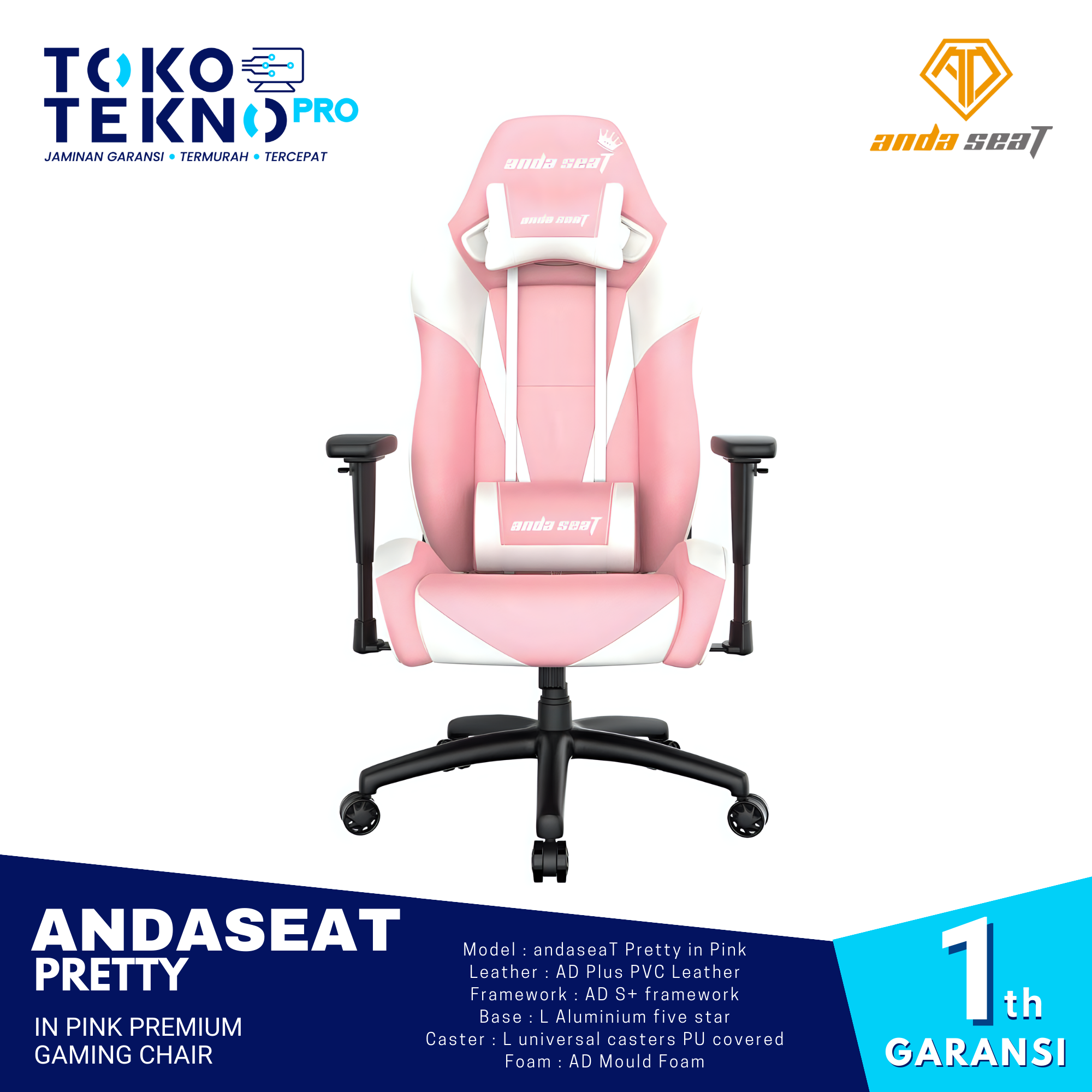 Andaseat Pretty In Pink Premium Gaming Chair