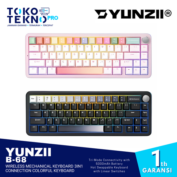 Yunzii B68 / B-68 Wireless Mechanical Keyboard 3in1 Connection