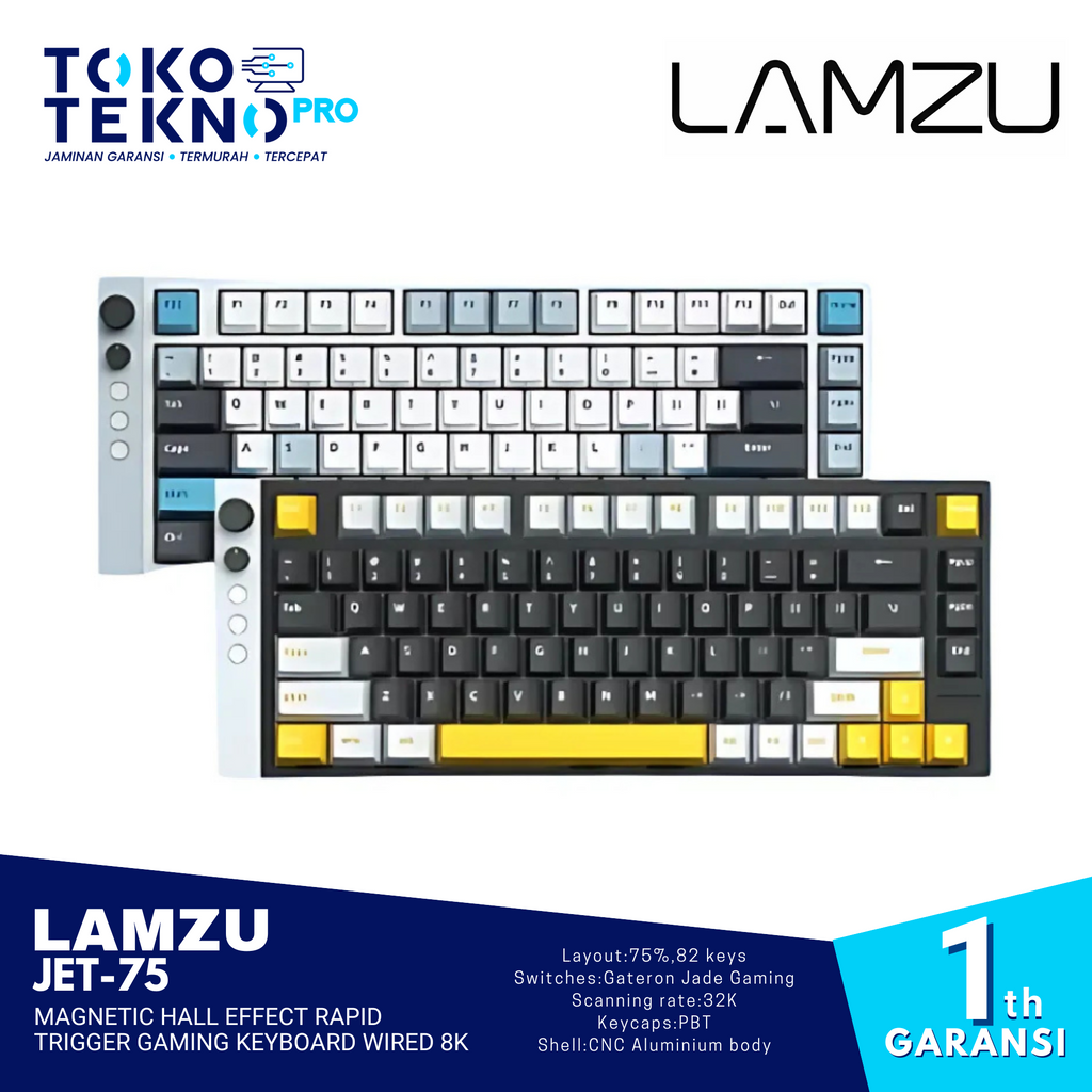 Lamzu Jet75 / Jet-75 Magnetic Hall Effect Rapid Trigger Gaming