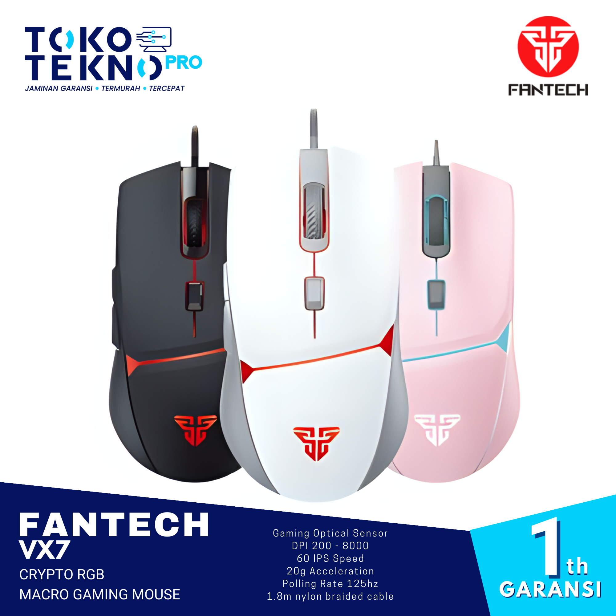 Fantech VX7 Crypto RGB Macro Gaming Mouse