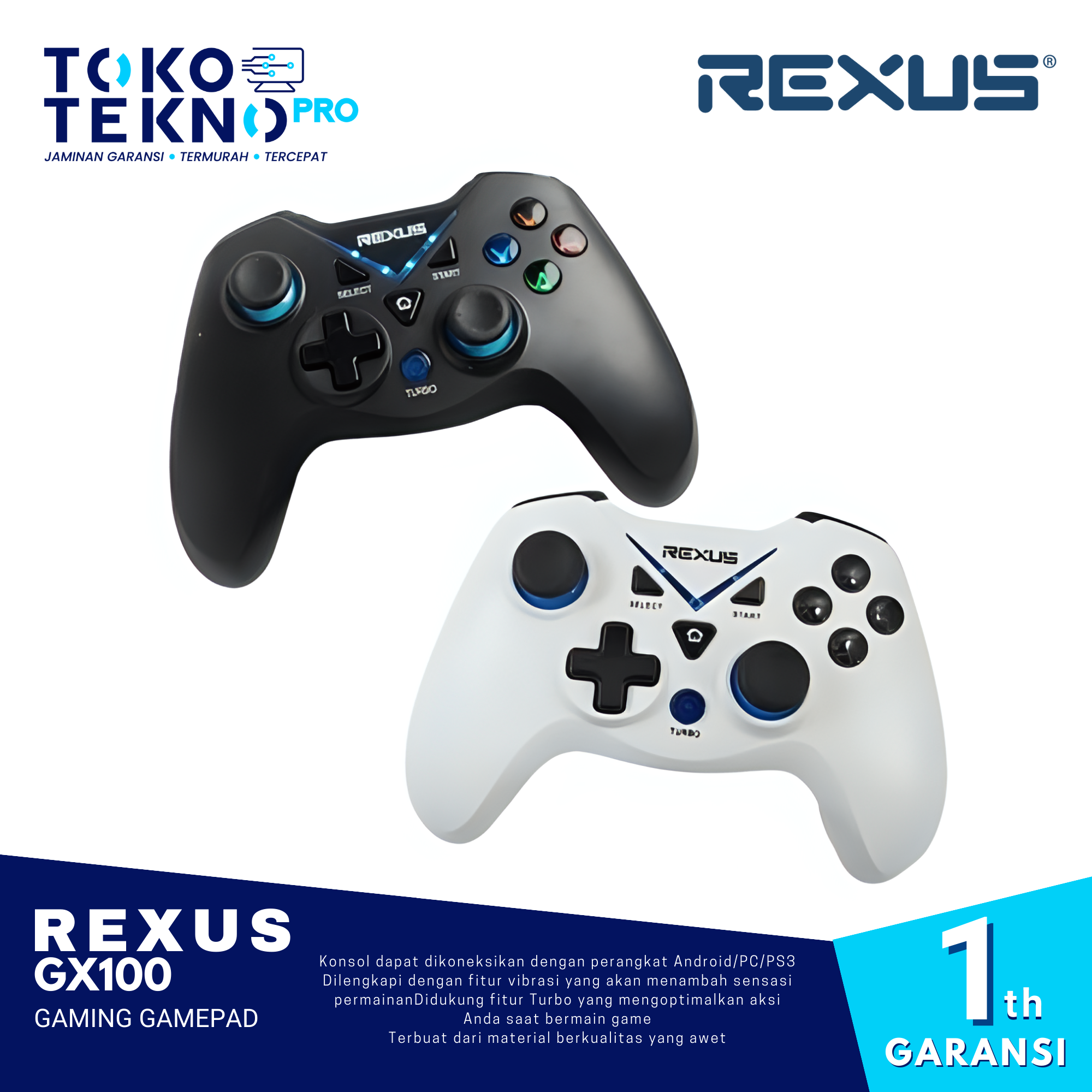 Rexus GX100 Wireless Gaming Gamepad Controller - TOKOTEKNO