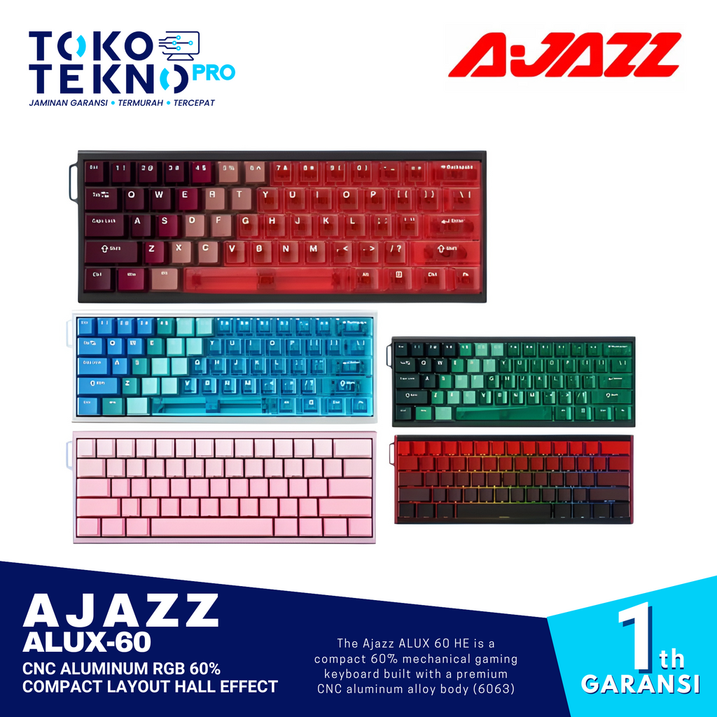 Ajazz ALUX 60 HE / ALUX-60 HE / ALUX60 HE CNC Aluminum RGB 60