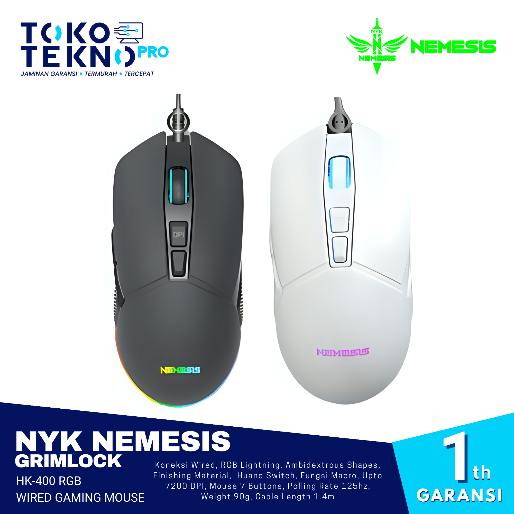 NYK Nemesis Grimlock HK-400 RGB Wired Gaming Mouse