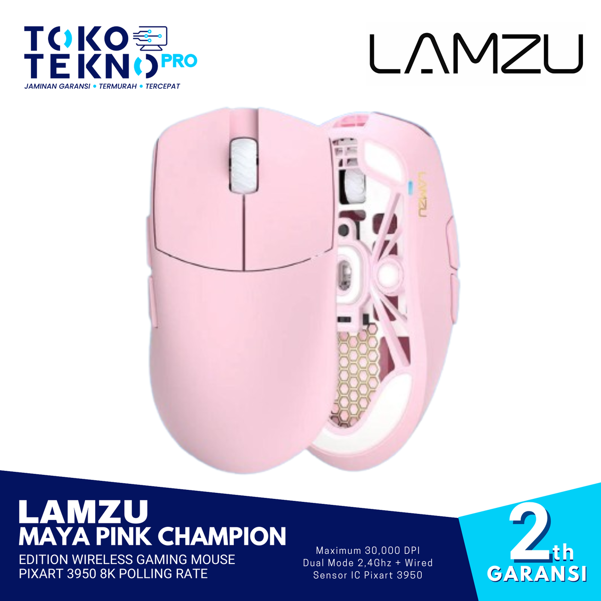 Lamzu Maya Pink Champion Edition Wireless Gaming Mouse Pixart 3950