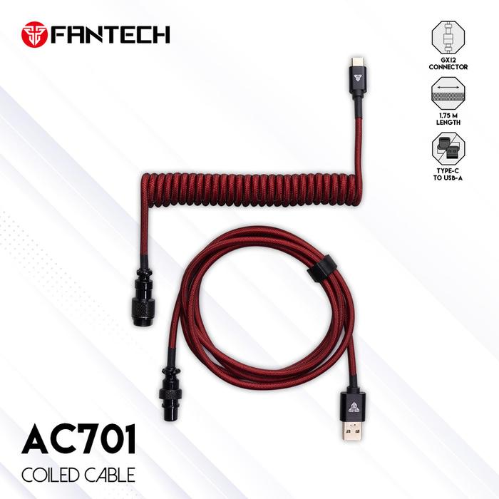 Fantech AC701 / AC-701 Coiled Cable For Mechanical Gaming Keyboard
