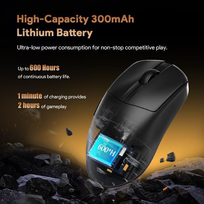 FURYCUBE G13S / G-13S / G13-S Mouse Gaming Swappable Battery Wireless Mouse PAW3311 Lightweight