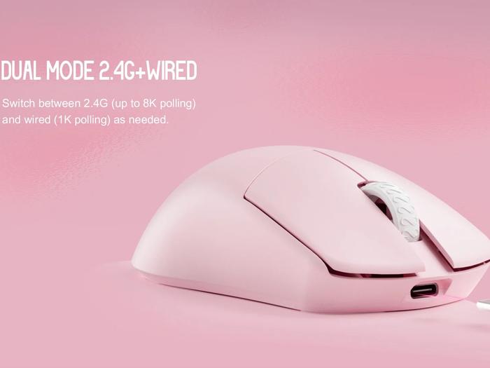 Lamzu Maya Pink Champion Edition Wireless Gaming Mouse Pixart 3950