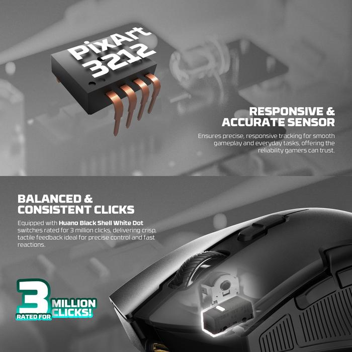 Fantech Cruiser WG11 V2RD / WG11-V2RD / WG-11V2RD Cruiser II / Cruiser 2 Wireless Gaming Mouse ARGB with Docking