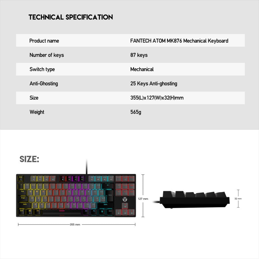 Fantech ATOM TKL MK876 RGB